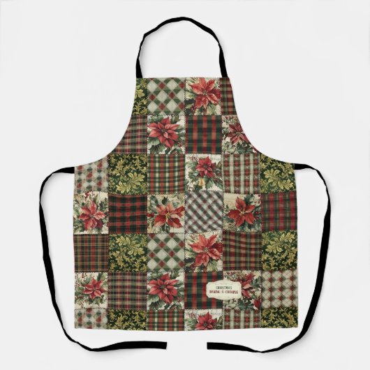 Apron Christmas Vintage Plaid エプロン (正面)