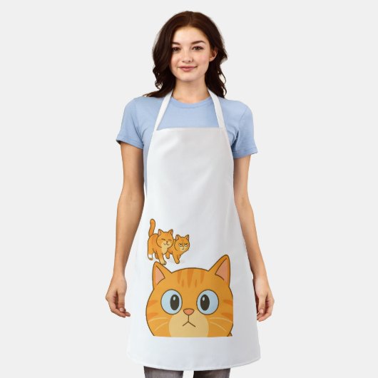 Apron for Cat lovers エプロン (着用した状態)