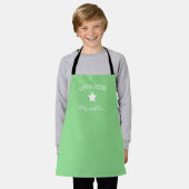 Apron for kids - Kids' cooking apron - green エプロン (着用した状態)
