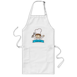 Apron for Kids with Hand-Drawn Masterchef Print ロングエプロン