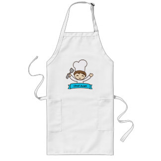 Apron for Kids with Hand-Drawn Masterchef Print ロングエプロン