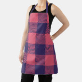 Apron Hot Pink Magenta Indigo Buffalo Plaid エプロン (インサイチュ)