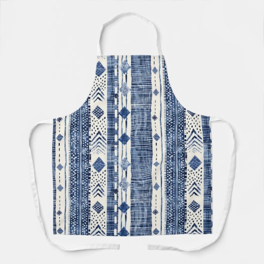 Apron Medium (66 x 76,2cm)- Blue And White Pattern エプロン (正面)