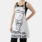 “Apron On Sanity Off” Funny Minimalist Chef Carto エプロン (インサイチュ)