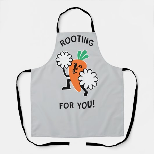 Apron Rooting For You – Cheerful Orange Carrot エプロン (正面)