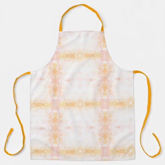 Apron with delicate pastel floral patterns in pink エプロン (正面)