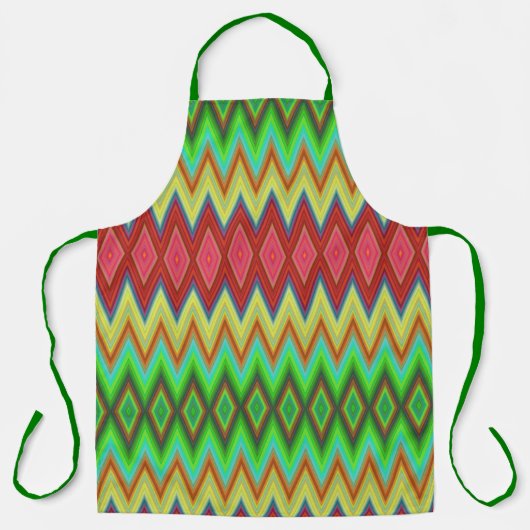 Apron with vibrant, geometric diamond patterns  エプロン (正面)