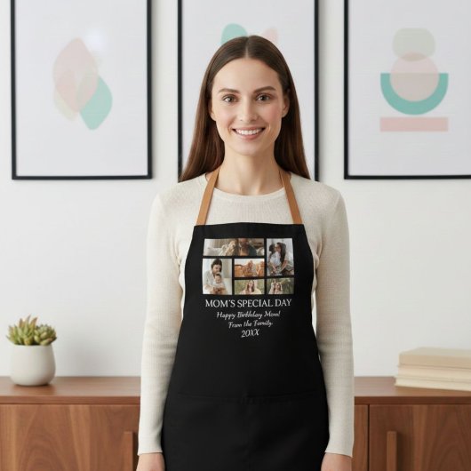 Aprons Birthday Photo Collage, Modern Mother Gift  エプロン