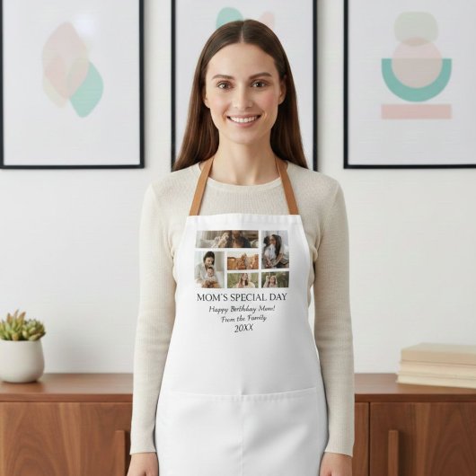 Aprons Birthday Photo Collage, Modern Mother Gift  エプロン