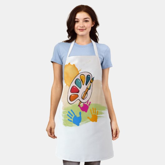 Aprons for painters or cooks エプロン (着用した状態)