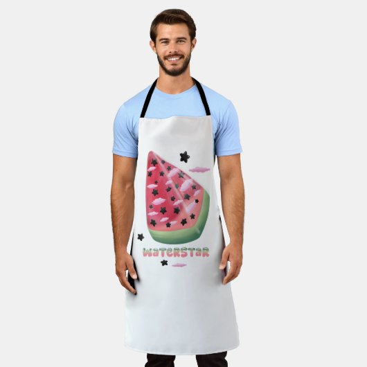 Aprons watermelon star  エプロン (着用した状態)