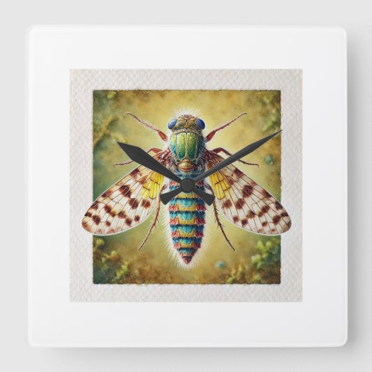 Apterygote Insect 270824IREF205 - Watercolor スクエア壁時計 (正面)