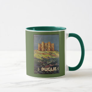 Apulia Castle del Monteのヴィンテージイタリアンな旅行広告 マグカップ