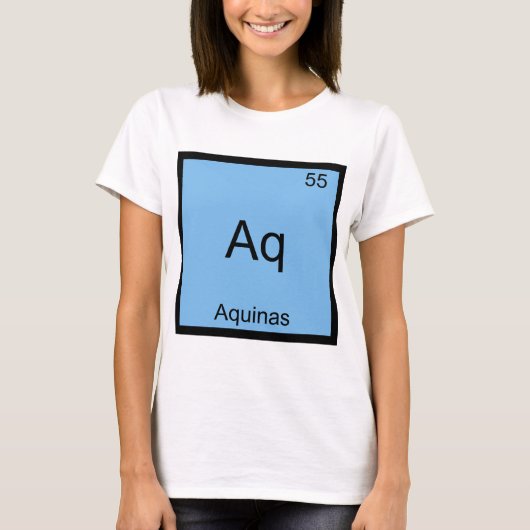 Aq - Aquinas要素おもしろい化学シンボルティー Tシャツ (正面)