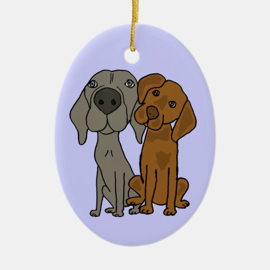 AQ- Weimaranerおよびポインターのオーナメント セラミックオーナメント (正面)