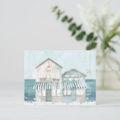 Aqaurell Illustration Strand Landschaft pastell ポストカード (スタンド正面)