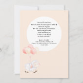 Aqiqahかわいいピンクの羊バルーンベビーガールムスリム 招待状 (裏面)