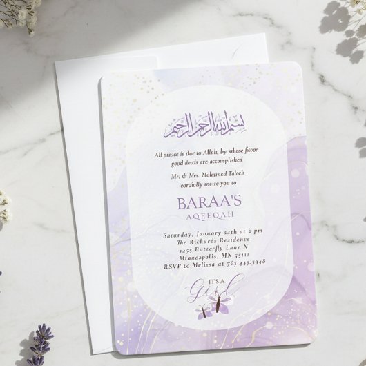 Aqiqah Invitation Baby Naming Ceremony It’s a Girl 招待状