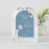 Aqiqah Invitation for Baby Boy Editable Blue Arch 招待状 (スタンド正面)