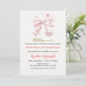 Aqiqah Pink Bow Girl Invitation 招待状 (スタンド正面)