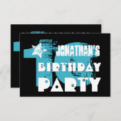 AQUAおよび黒10誕生日グランジパーティー 招待状 (正面/裏面)