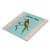 Aquaの名を冠したヨーロッパのミツバチを食べる鳥 タイル (側面)