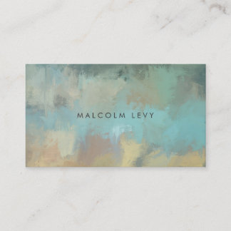 Aquaの絵画テクスチャードされたDismiss Business Card 予約カード