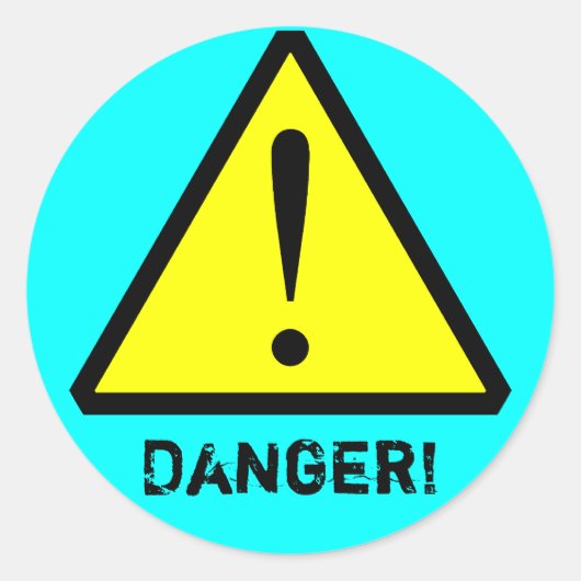 Aquaカスタマイズ警告可能シンボルのシール ラウンドシール (正面)