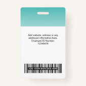 Aqua従業員フォトバーコードロゴ名グラデーション バッジ (裏面)