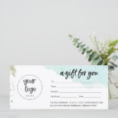 Aqua金ゴールド商品券（ロゴ付き） (スタンド正面)