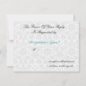 aqua,白黒rsvpカード 出欠カード (裏面)