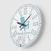 Aqua Adirondackあなたのテキスト ラージ壁時計 (傾斜)