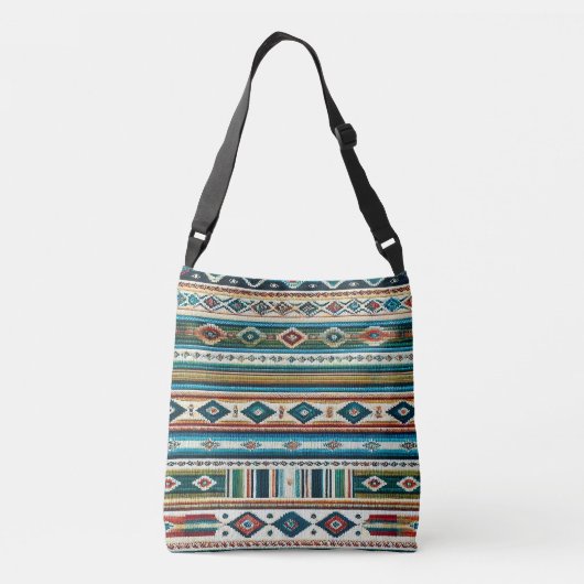 "AQUA" ADJUSTABLE TOTE - Mexican-Style Weave クロスボディバッグ (裏面)