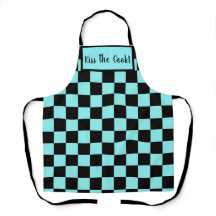 Aqua and Black Checkerboard