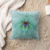 Aqua and Blue Modern Butterfly Cushion クッション (ブランケット)