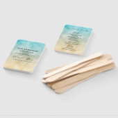 Aqua and Gold Ombre Foil ハンドファン (組立なし)