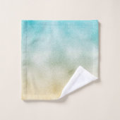 Aqua and Gold Ombre Foil バスタオルセット (ウォッシュタオル)