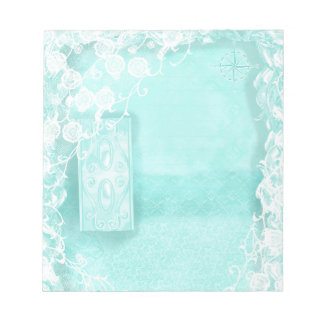 Aqua and Lace Junk Journal ノートパッド