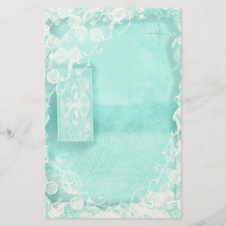 Aqua and Lace Junk Journal 便箋