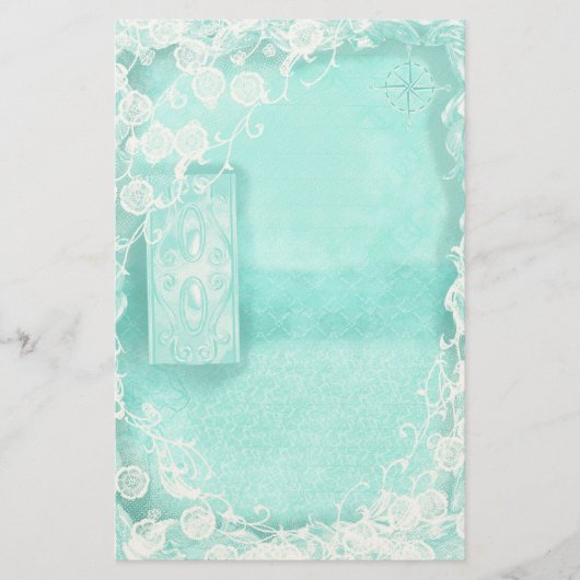Aqua and Lace Junk Journal 便箋 (正面)