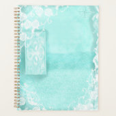 Aqua and Lace Junk Journal Style プランナー手帳 (正面)