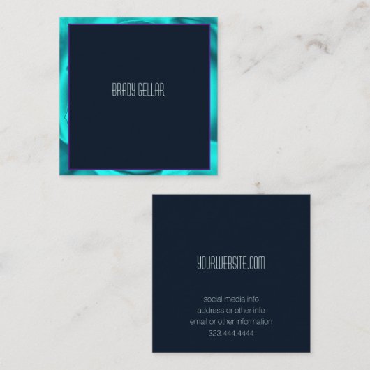 Aqua and Navy名刺 スクエア名刺 (正面/裏面)