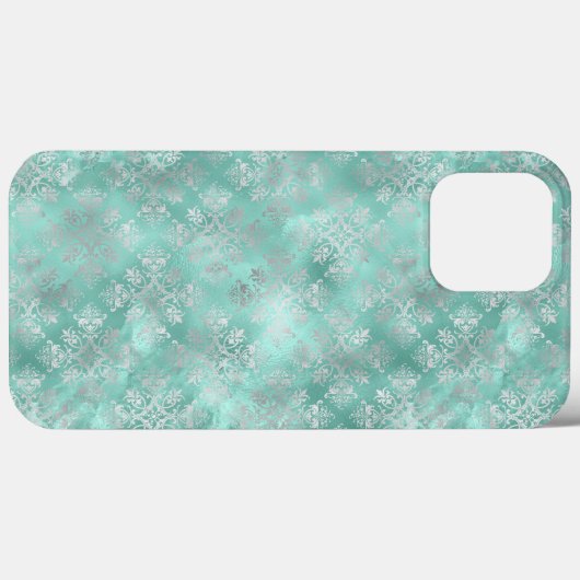 Aqua and Silver Pattern Case-Mate iPhoneケース (裏面 (横))