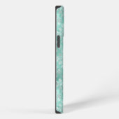 Aqua and Silver Pattern iPhoneケース (右側面)