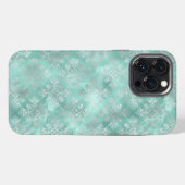 Aqua and Silver Pattern iPhoneケース (裏面横)
