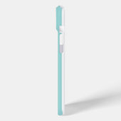 Aqua and White Monogrammed Stripes Case-Mate iPhoneケース (裏面 / 左)