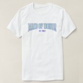 Aqua + Beige Stripe Navy MAID OF HONOR  Tシャツ (デザイン正面)