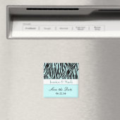 Aqua Black Zebra日付の磁石を結婚保存 マグネット (インサイチュ (食洗機))