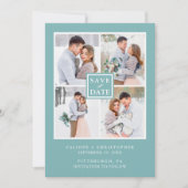 Aqua BlueとWhite Photo Collage日付の保存 (正面)