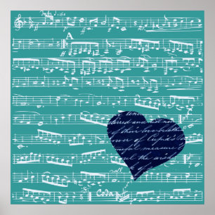 Aqua Blueの音楽ノート ポスター